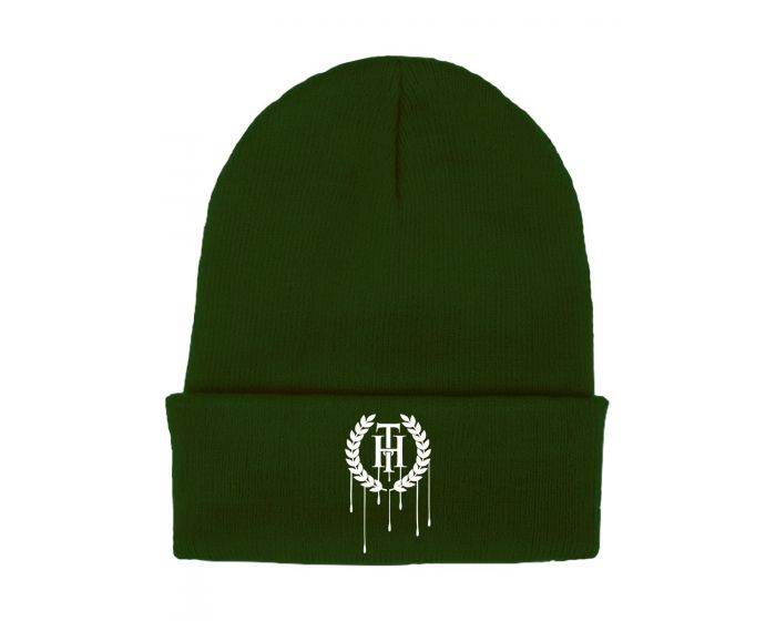 THE HIDEOUT CLOTHING Dripping Beanie HDTCLTHNG-59A7BF-DARKGREEN - Karmaloop