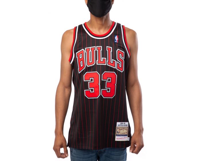 NBA Bulls 33 Scottie Pippen Cream Hardwood Classics Men Jersey
