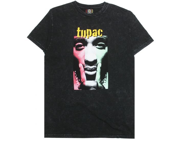 CROSS COLOURS Tupac Flag T Shirt - Black Mineral T10017FPL-BKM - Karmaloop