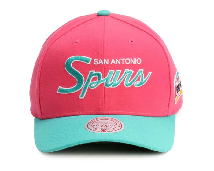 Mitchell & Ness NBA San Antonio Spurs 2 Tone 2.0 Pro-Crown Snapback HHSS5132-SASYYPPPPINK - Karmaloop