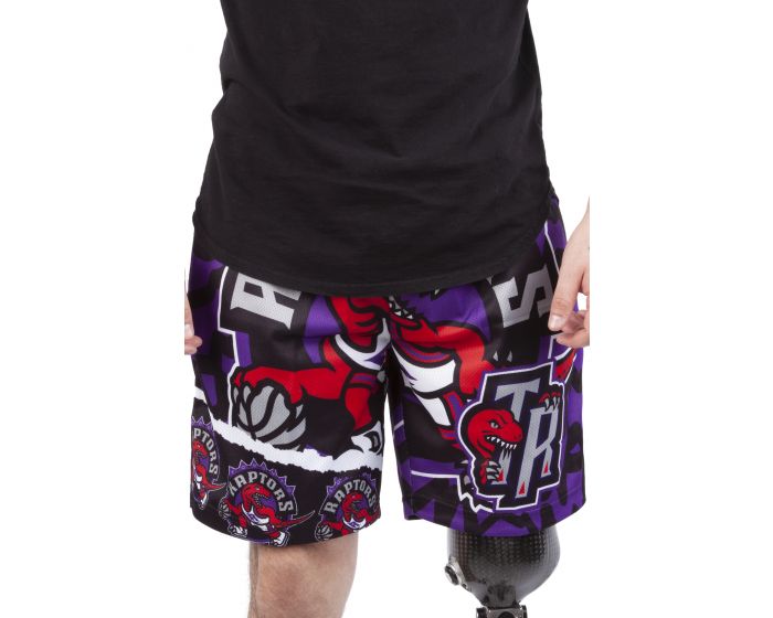 Men's Mitchell & Ness Purple/Black Toronto Raptors Jumbotron 3.0 Shorts Size: Large