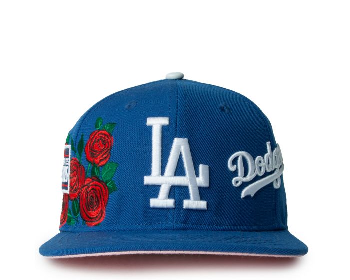 Pro Standard Dodgers Rose Red Snapback Hat White