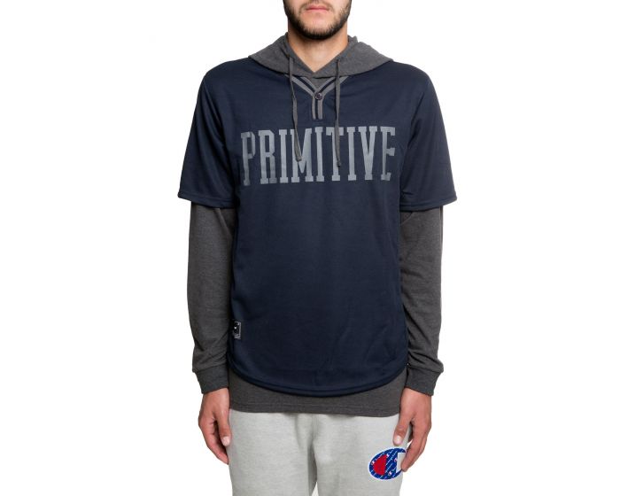 Primitive Twofer Black Hooded Basketball Jersey