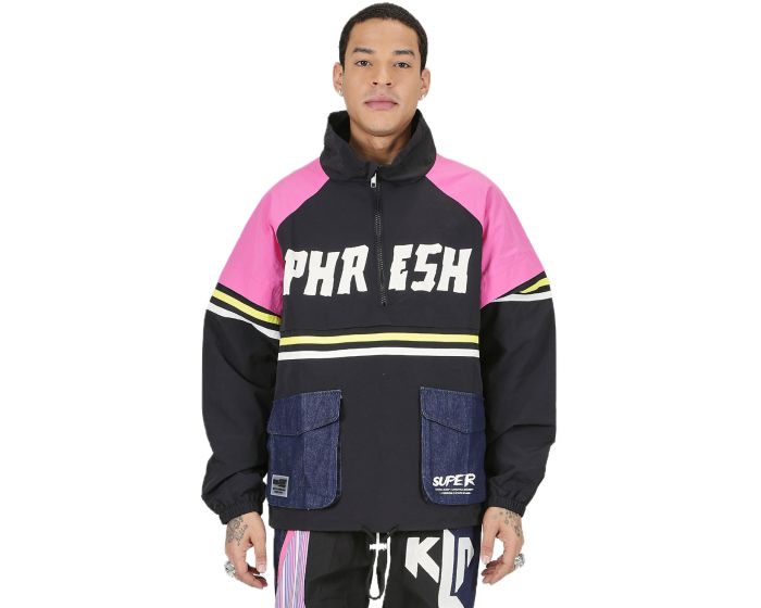 【BADBLOOD】Vintage Club Nylon Reversible Track Zip-Up - C KLEEP PEBBLE Retro Men's premium crispy nylon long sleeve
