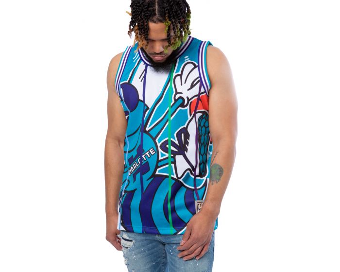 Mitchell and Ness Adult Charlotte Hornets Big Face Tanks, Men's, XXL, Black