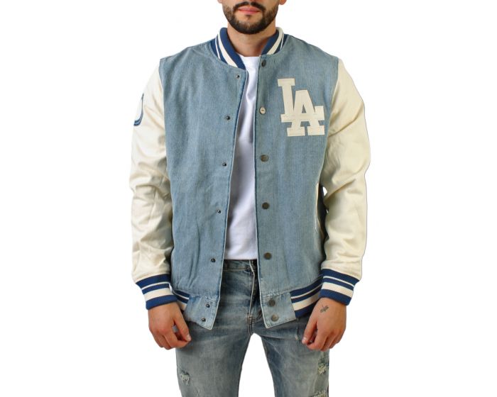 LA Dodgers Blue and White Varsity Jacket