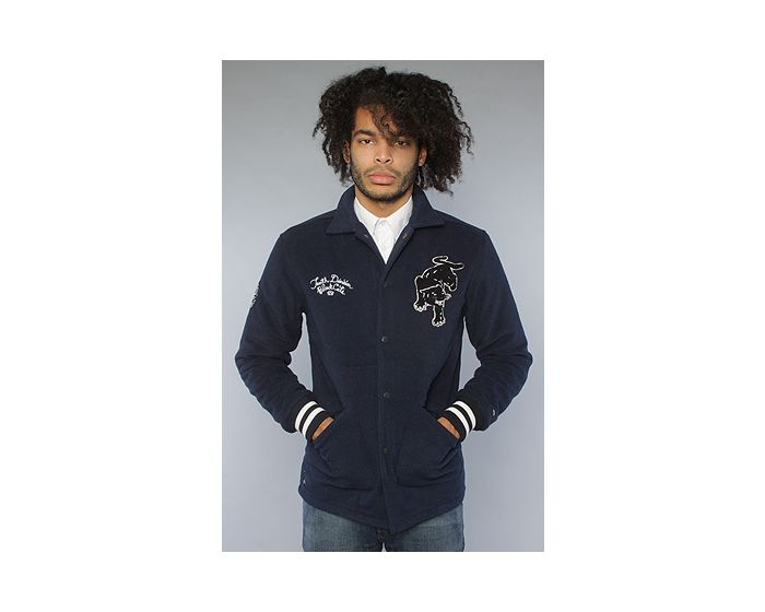 10 DEEP The Black Cat Letterman Jacket in Navy 14TD0402NVY PLNDR