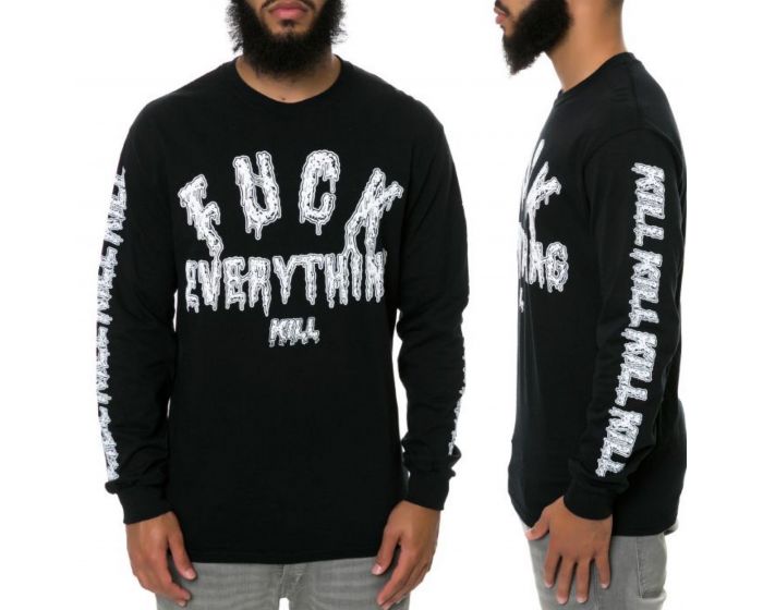 Kill Brand Fuck Everything Slimer Longsleeve Kllbrnd 8be0a7 Black Karmaloop