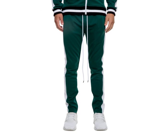 BLEECKER & MERCER The Joog Side Stripe Track Pants in Luxe Italia Green ...