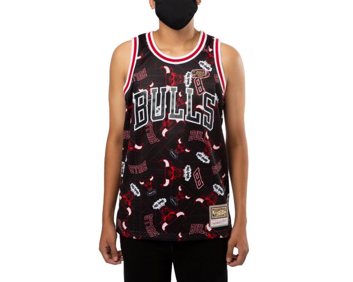 Mitchell & Ness TEE CHICAGO BULLS - Club wear - black 