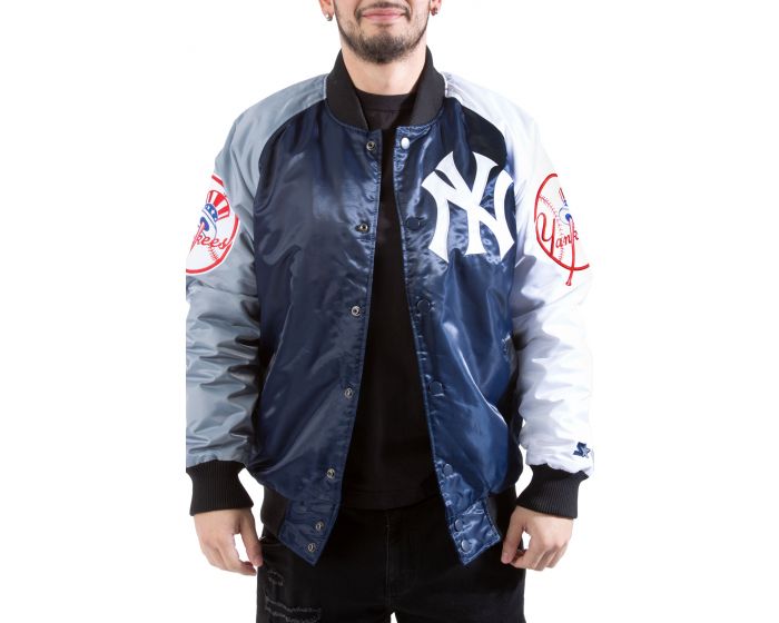 New York Yankees Jacket Men 2XL Mitchell Ness Blue Leather MLB