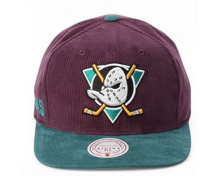 Mitchell & Ness NHL Anaheim Ducks Vintage Sueduroy Snapback Hat HS10398-ADUPURP - Karmaloop
