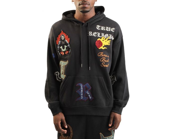 関税込【TRUE RELIGION】LOGO HOODIE XL NWT True Religion Men's Metallic Buddha 2002 Logo Zip
