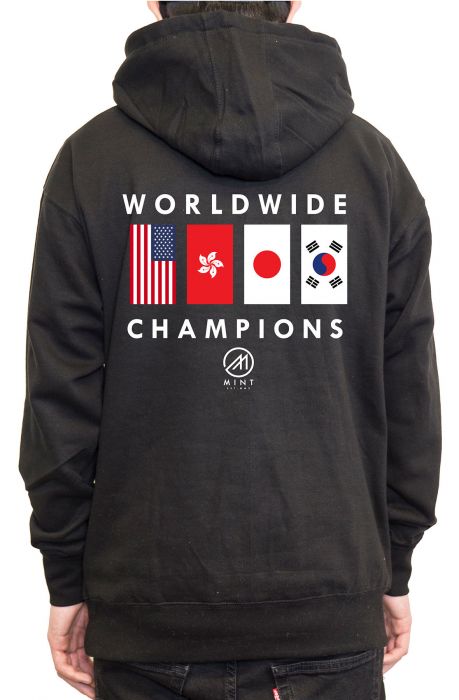 The Mint Flags Pullover Hoodie in Black