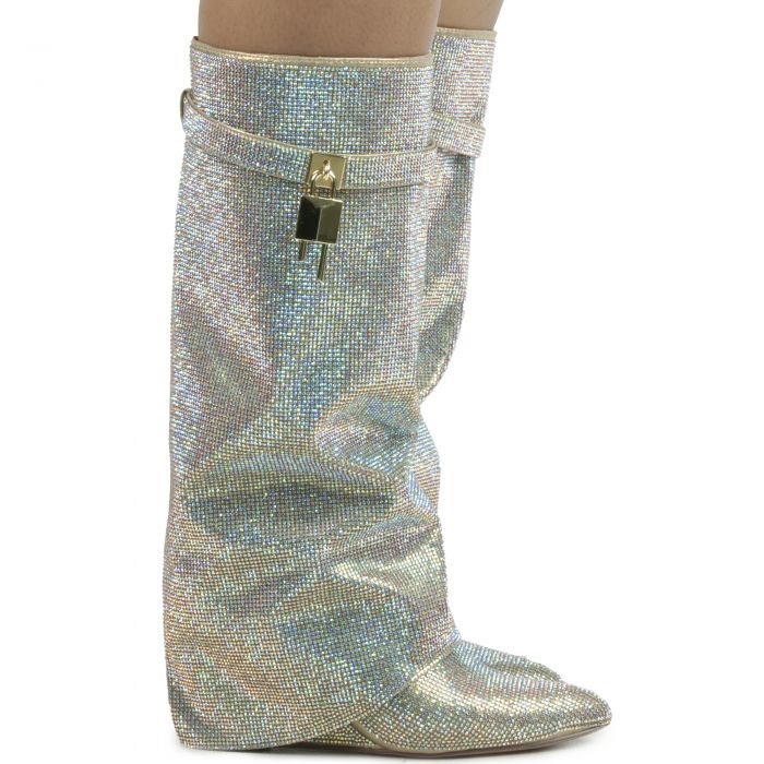 Drape Rhinestone Boot 