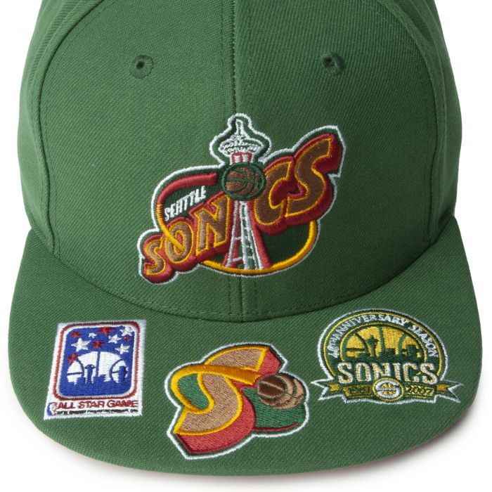 Mitchell & Ness Seattle SuperSonics Snapback 6HSSMM21130-SSUGREN - Karmaloop
