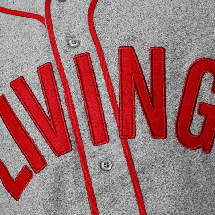 The Living Vintage Flannel Baseball Jersey in Gray
