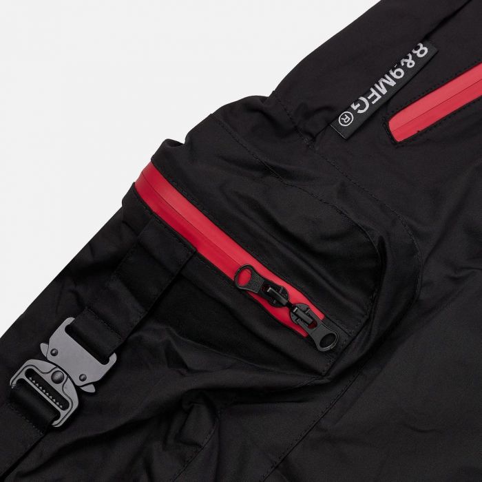 8&9 CLOTHING Combat Nylon Shorts Red Zippers SHCOMPBRED-BLACKRED ...