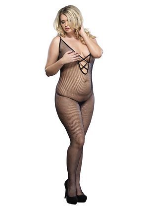 Leg Avenue Women's Plus-Size Fishnet Pantyhose, Black, Plus Size