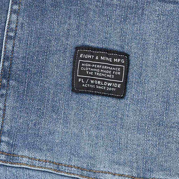 8&9 MFG Co. Strapped Up Slim Utility Medium Washed Jeans White PSTRPJLBL - Karmaloop