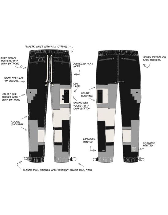 HIDEOUT + Steps Color Blocking Cargo Joggers Pants HDTCLTHNG-1BBC90 ...
