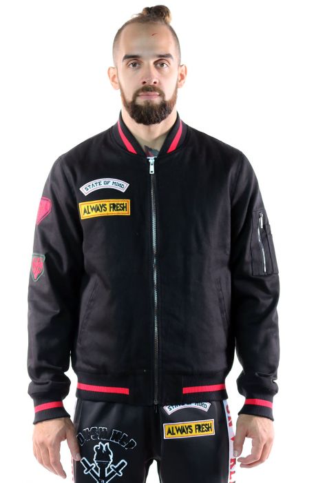 KLEEP Men's Premium Padded Twill bomber jacket. KJ-9100-BLK - Karmaloop
