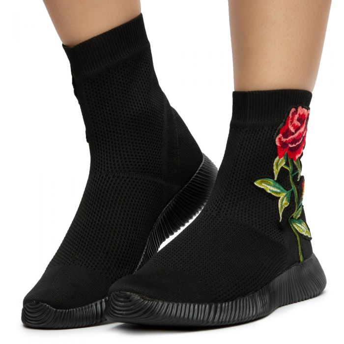 Geezy-9 Women's Flower Print Socks Booties