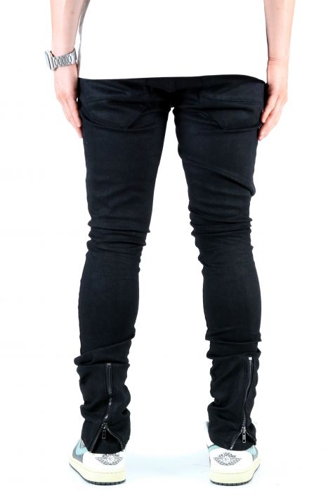ALAN Men's Premium Wax Coated Skinny Denim Pants