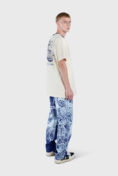 THE HIDEOUT CLOTHING Eternal Big Flowers Jeans THC-ET-SB-PORCELAINNAVY ...