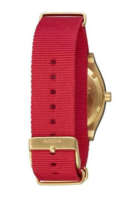 The Time Teller Watch in Red & Gold