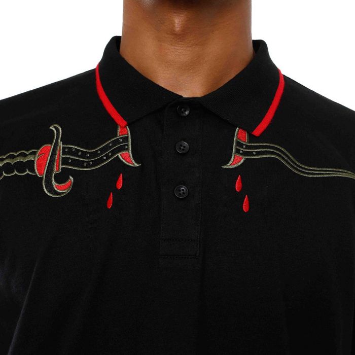 The Memorial Embroidered Polo Shirt in Black