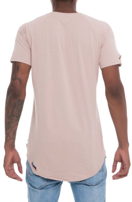 The Elongated Distressed Tee in Nude