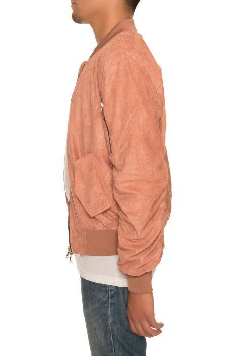 The Bird Bomber in Salmon Suede