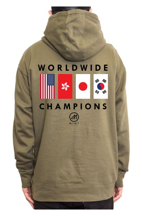 The Mint Flags Pullover Hoodie in Olive