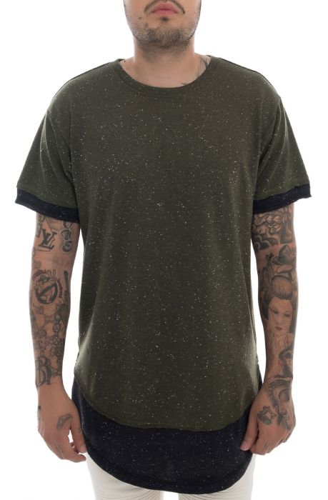 The Double Blocked Tall Tee (Olive/Black)