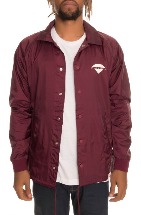 The Viewpoint Coaches Jacket in Burgundy