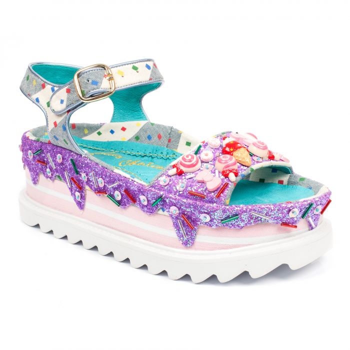Irregular Choice for Women: Pebble Bay Lilac Platform Sandals