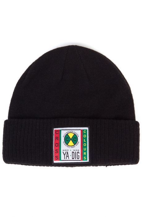 The Woven Label Beanie in Black