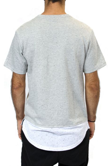 The Elongated Gray and White Ripped T-shirt in Ash Gray