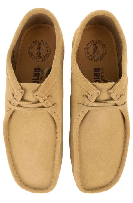 The Clarks Wallabee Low Boots in Maple Suede