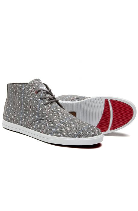 The Strayhorn Textine Concrete Plaid Shoes in Gray & White