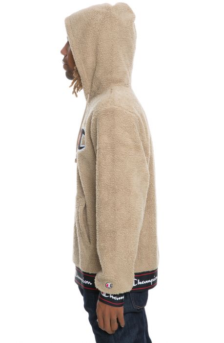 The Sherpa Pullover Hoodie in Khaki