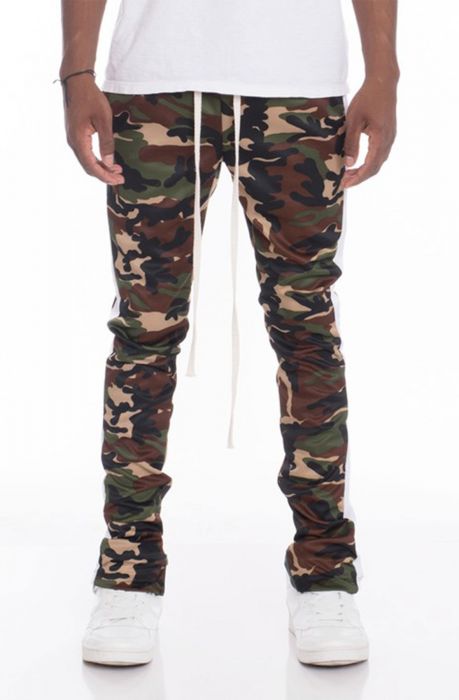 SPOILED PEASANTS Camo Track Pants in Camo/White TG22-WV19 - Karmaloop