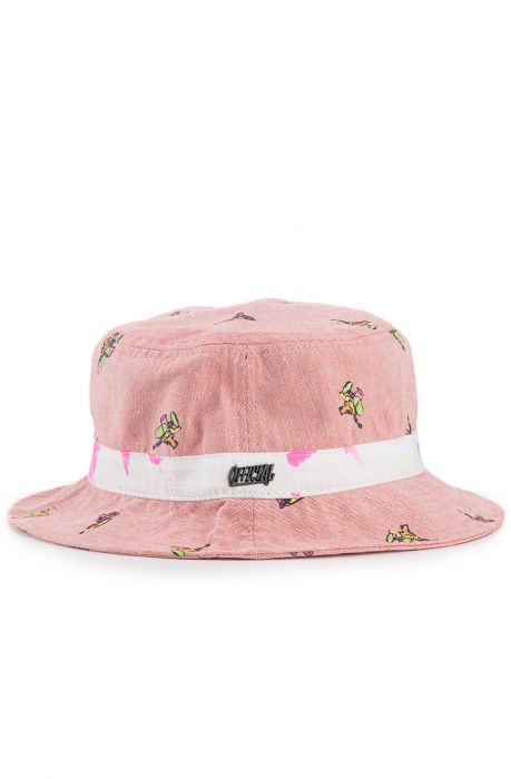 The Soaked Bucket Hat in Pink Chambray