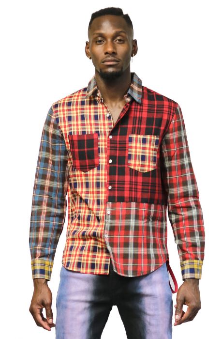 KLEEP Roux Men's Premium Mixed Flannel Buttondown Shirt. KW-4300-ROUX ...