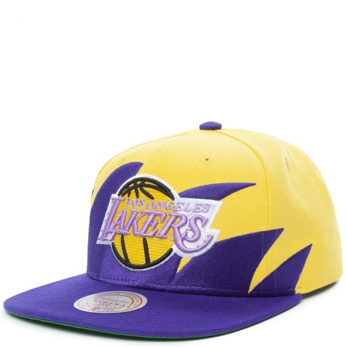 Mitchell & Ness Los Angeles LA Lakers Snapback Hat for Men -  White/Purple/Yellow - Basketball Cap for Men