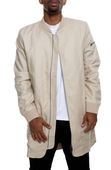 Sessions Extended Bomber Jacket in Tan