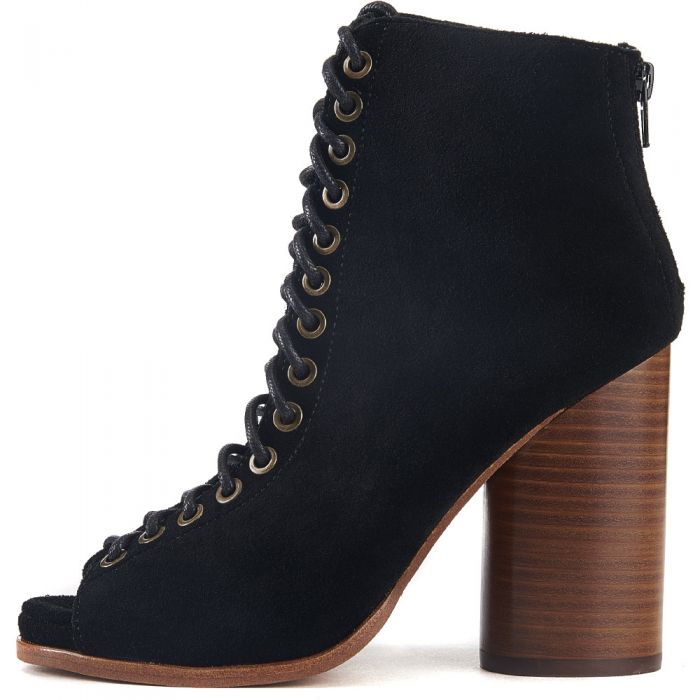 Jeffrey Campbell for Women: Free Love Black Heel Lace Up Booties