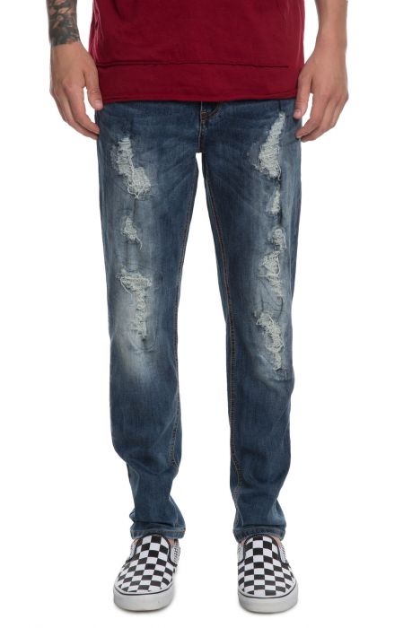 The JP Distressed Skinny Jeans in Indigo