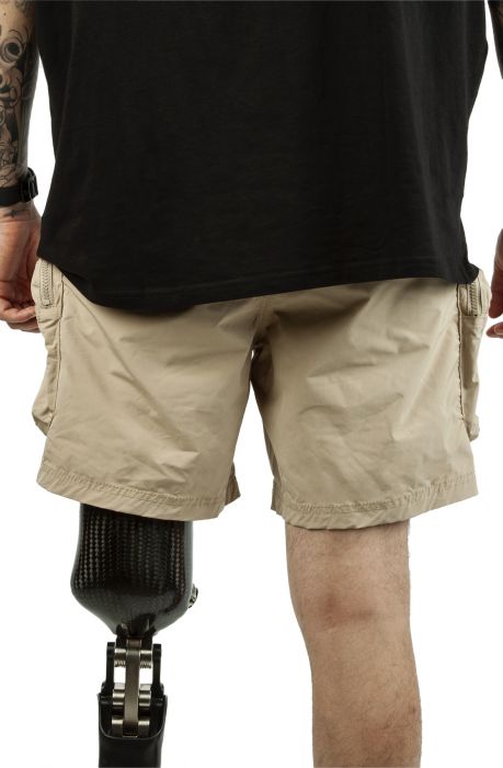 Smoke Rise Nylon Cargo Shorts WS24283SK-KHAKI - Karmaloop